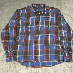 Polo Ralph Lauren Shirt Mens 4XLT Blue Red Plaid Button‎ Up Long Sleeve Flannel